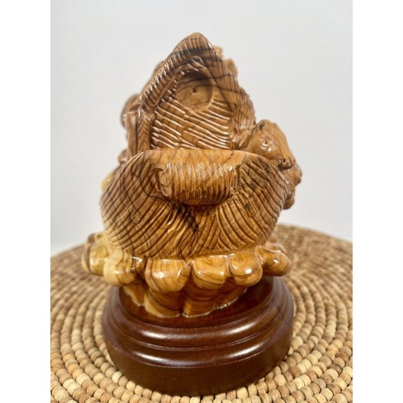 HUGE Intricately Hand Carved Olive Wood Noah's Ark on Wooden Base from Holy Land - Picture 7 of 15